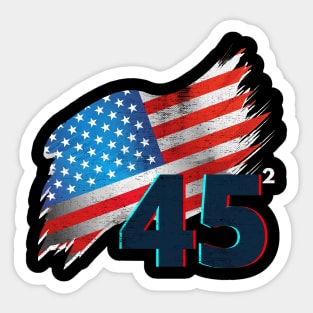 Trump 45 Squared 2020 Second Term USA Election Sticker